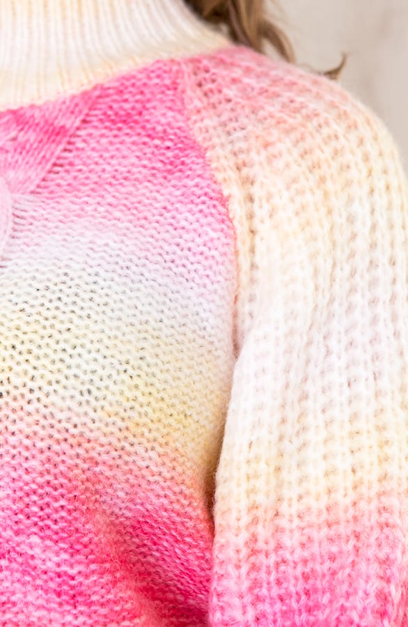 Tie Dye Kabel Trui Dames Roze – shoparchief, foto 6