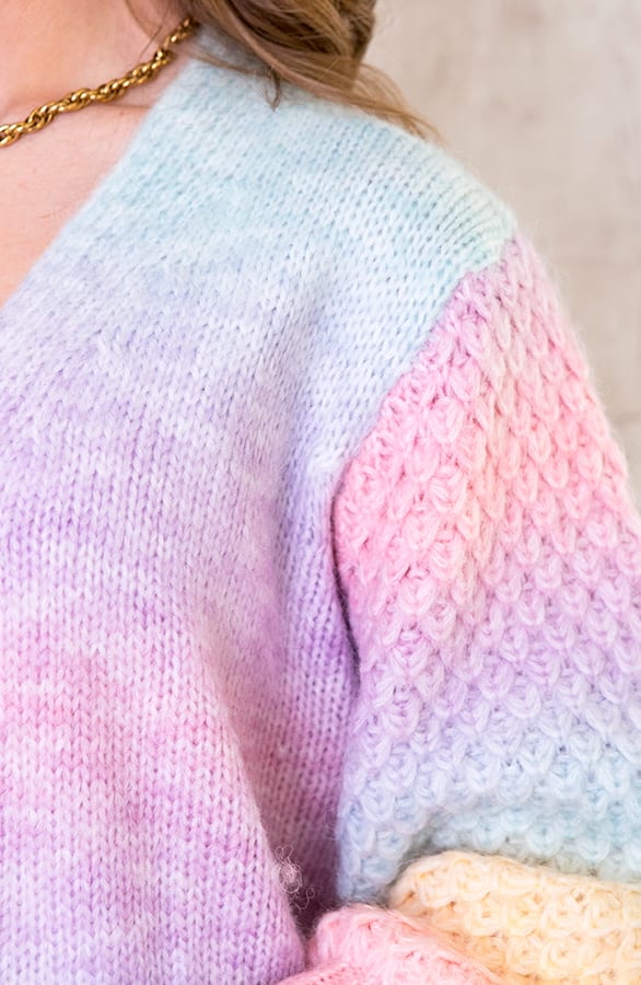 Tie Dye Cardigan Gehäkelt Pastell, Shoparchiv, Foto 3