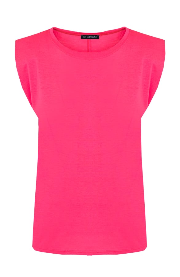 Top Met Schoudervulling Neon Fuchsia – shoparchief, foto 1