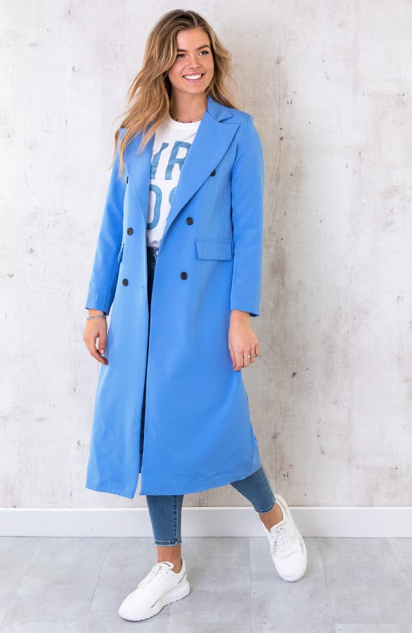 Ultra Long Blazer Blauw – shoparchief, foto 2
