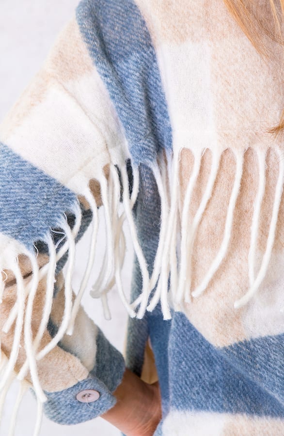 Woven Jacket Fringe Blauw – shoparchief, foto 6