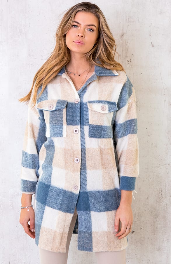 Woven Jacket Fringe Blauw – shoparchief, foto 2
