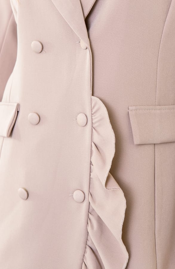 Blazer Dress Button Beige – shoparchief, foto 4