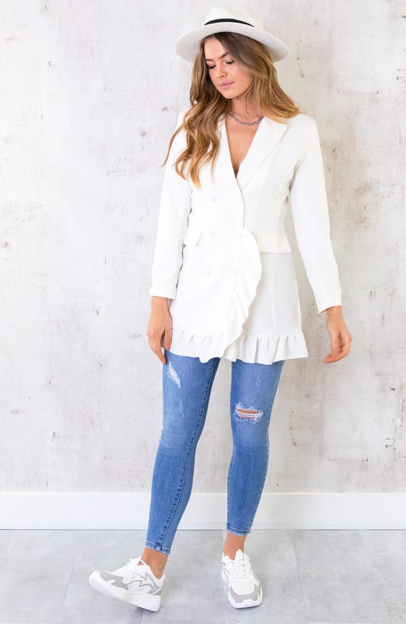 Blazer Dress Button Offwhite – shoparchief, foto 2
