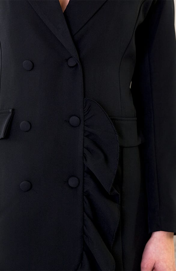 Blazer Dress Button Zwart – shoparchief, foto 3