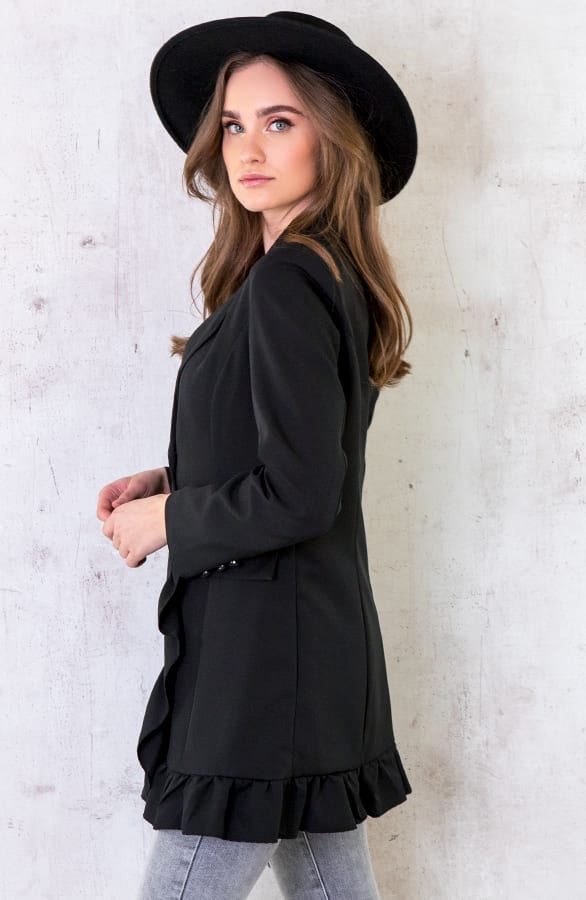 Blazer Dress Button Zwart – shoparchief, foto 4
