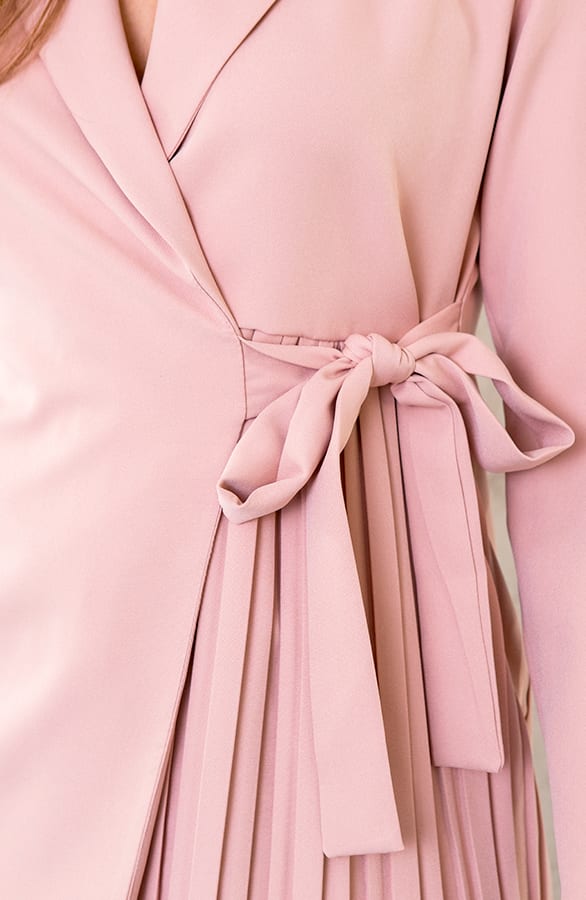 Blazer Dress Met Plooien Roze – shoparchief, foto 4