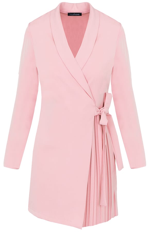 Blazer Dress Met Plooien Roze – shoparchief, foto 1