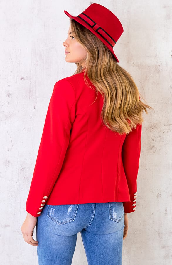 Button Blazer Rood – shoparchief, foto 5