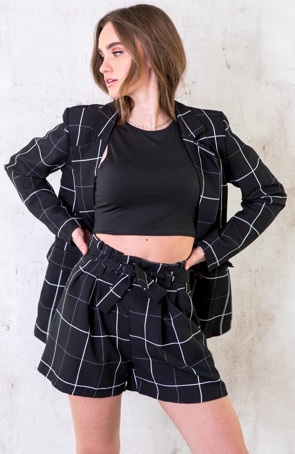 Geblokte Blazer Zwart – shoparchief, foto 2