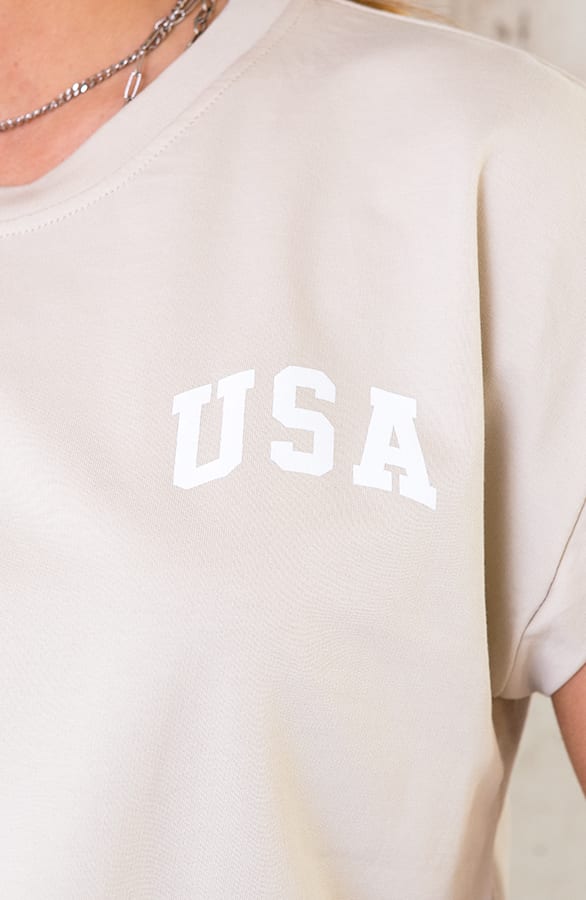Oversized USA Top beige – shoparchief, foto 2