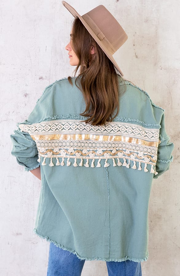 Ibiza Tassel Jacket Oversized Mint – shoparchief, foto 1