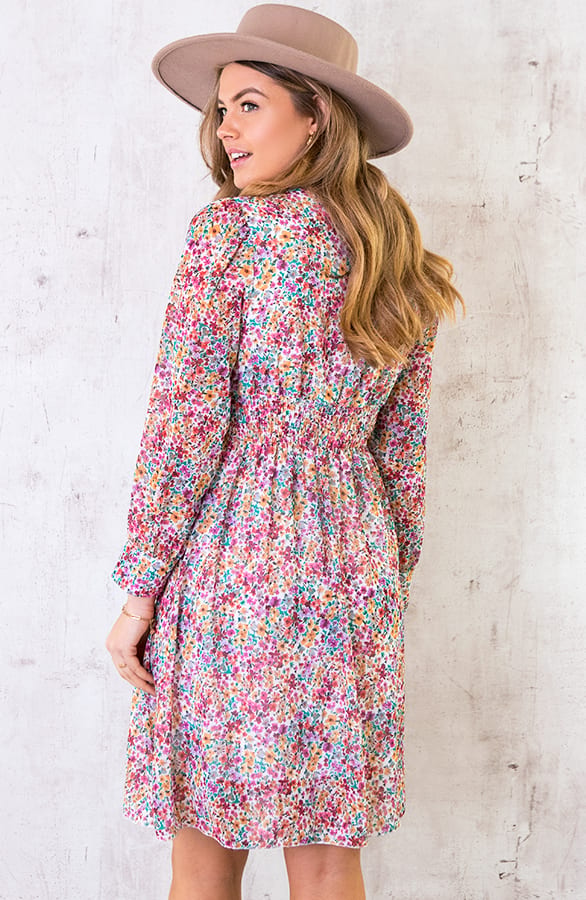 Jurk Met Bloemen Dames Multicolor – shoparchief, foto 4