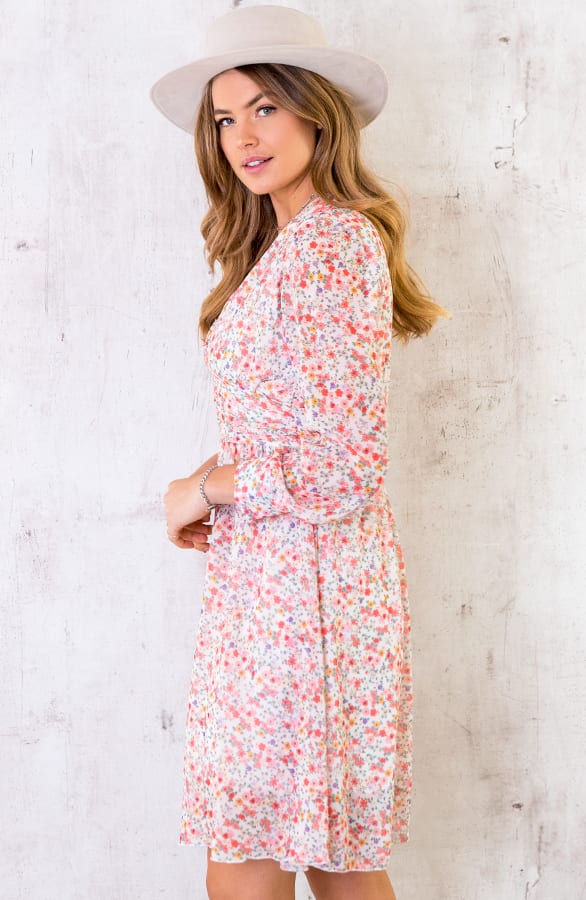 Jurk Met Bloemen Dames Oranje – shoparchief, foto 4