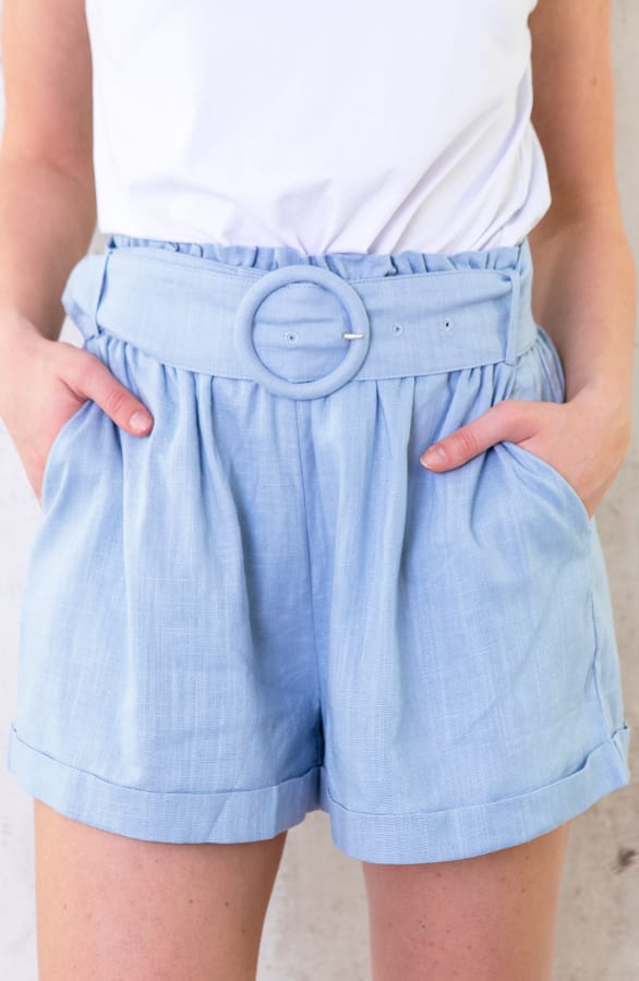 Linnen Ceintuur Short babyblauw – shoparchief, foto 1