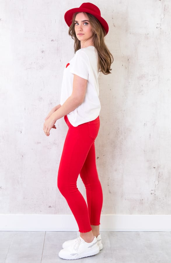 Mid Waist Skinny 7/8 Rood – shoparchief, foto 6