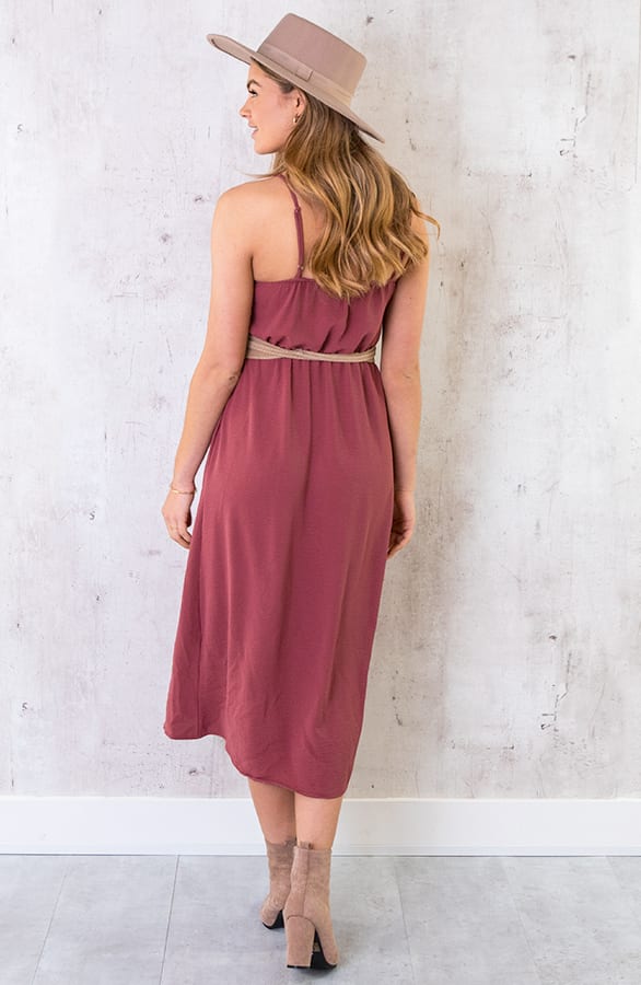 Midi Jurk Knopen Santorini Roze – shoparchief, foto 4