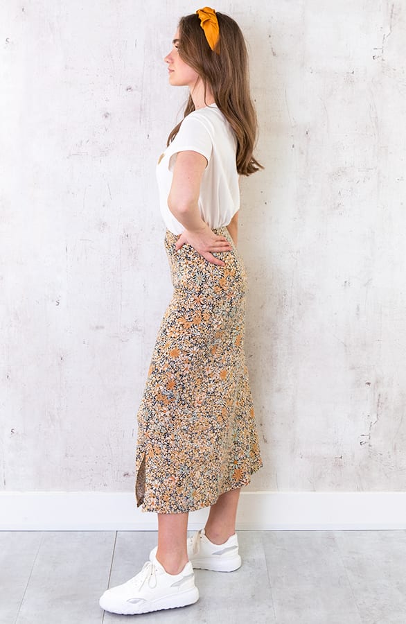 Midi Rok Jersey Bloemen – shoparchief, foto 4