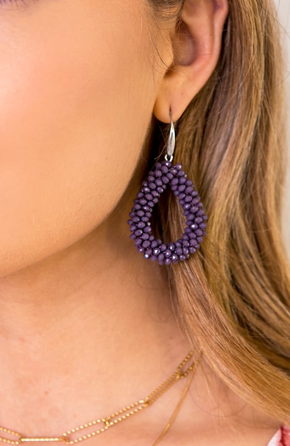 Oval Purple Oorbellen – shoparchief, foto 2