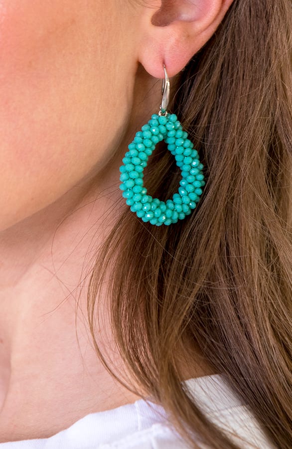 Oval Turquoise Oorbellen – shoparchief, foto 2