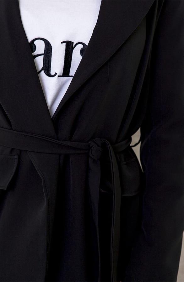 Oversized Blazer Met Strik Zwart – shoparchief, foto 3