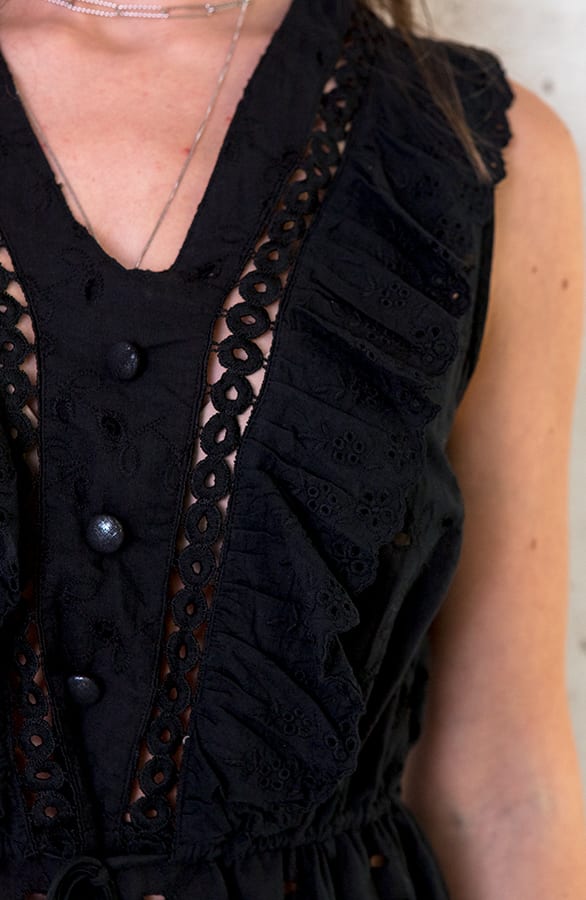 Peplum Top Embroidery Zwart – shoparchief, foto 3
