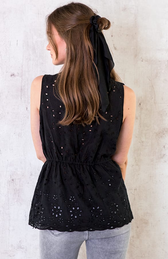 Peplum Top Embroidery Zwart – shoparchief, foto 5