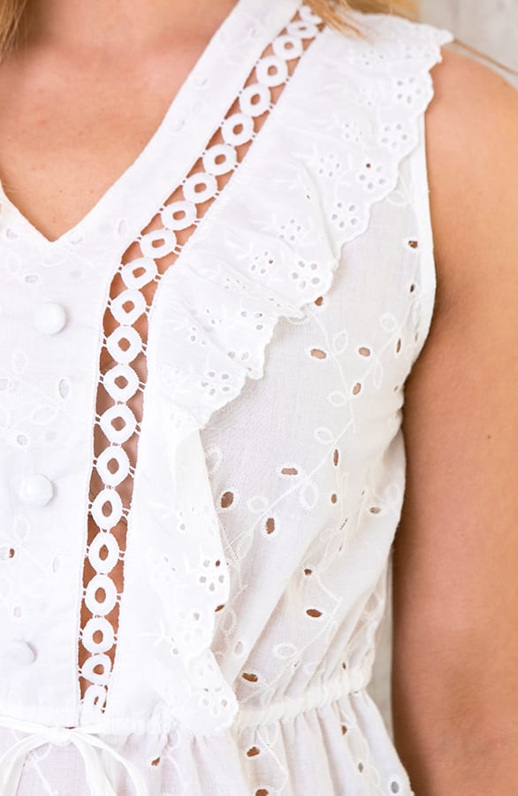 Peplum Top Embroidery Wit – shoparchief, foto 5