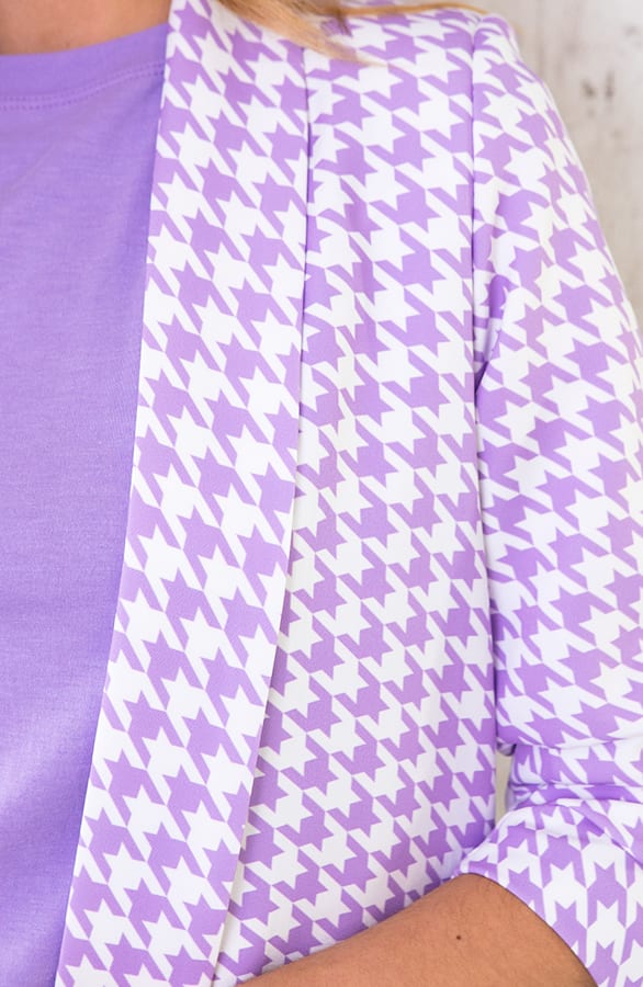 Pied De Poule Blazer Lila – shoparchief, foto 5