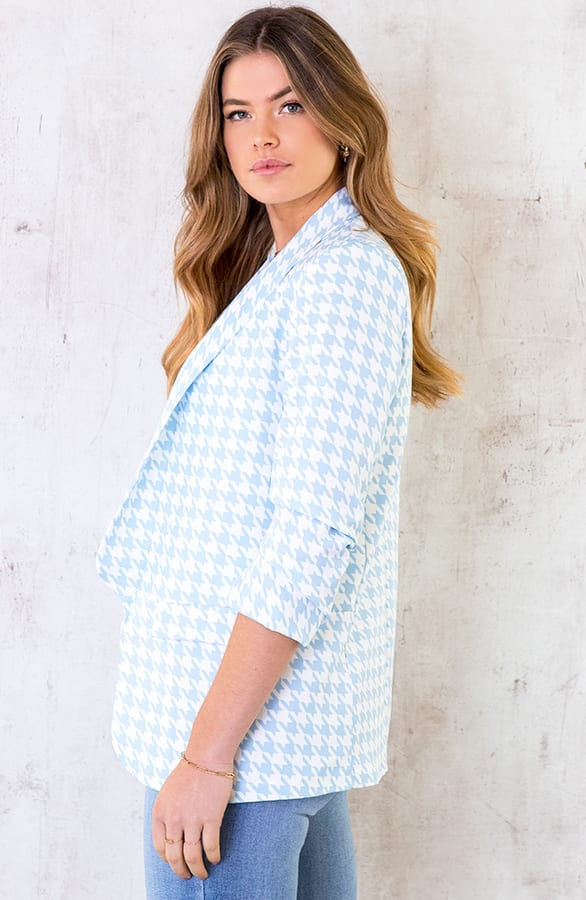 Pied De Poule Blazer Babyblauw – shoparchief, foto 4