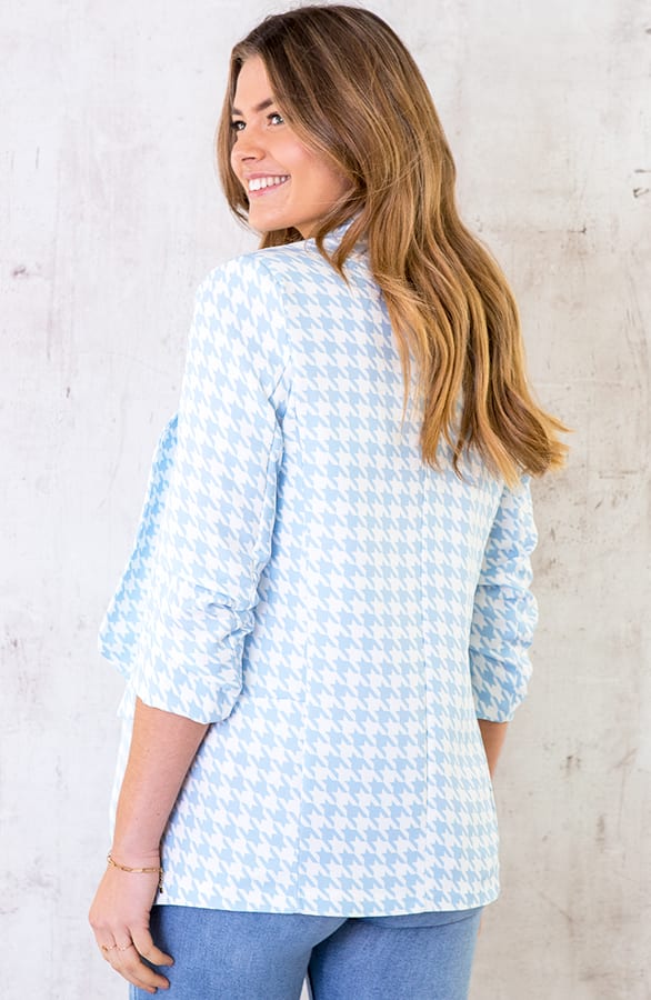 Pied De Poule Blazer Babyblauw – shoparchief, foto 5