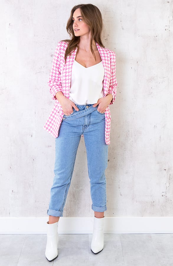 Pied De Poule Blazer Roze – shoparchief, foto 6