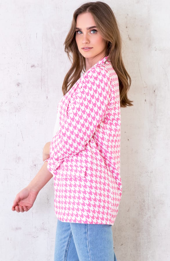 Pied De Poule Blazer Roze – shoparchief, foto 7