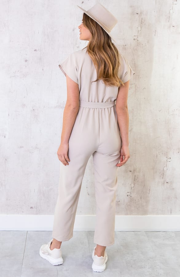 Pocket Jumpsuit Beige – shoparchief, foto 5