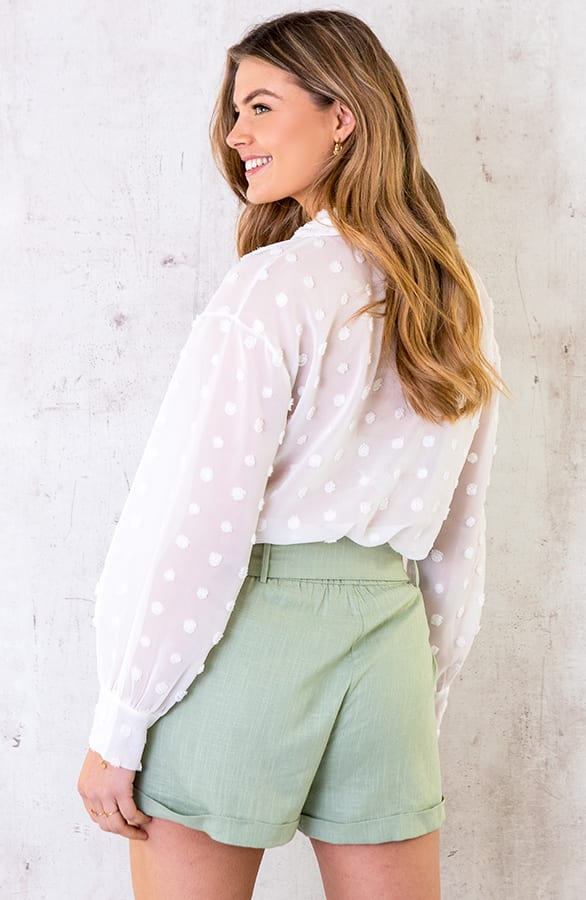 Linnen Ceintuur Short Mint – shoparchief, foto 3