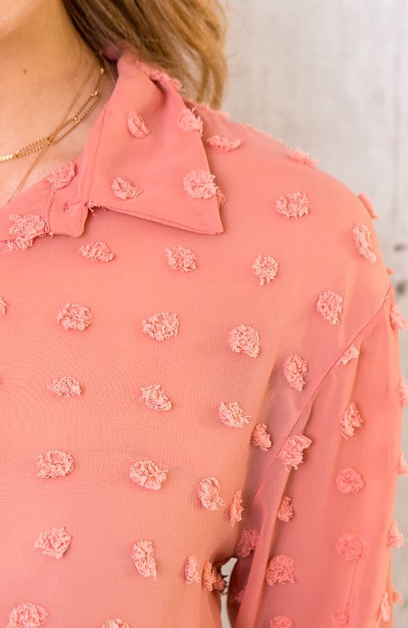 Polkadot Blouse Koraal – shoparchief, foto 3