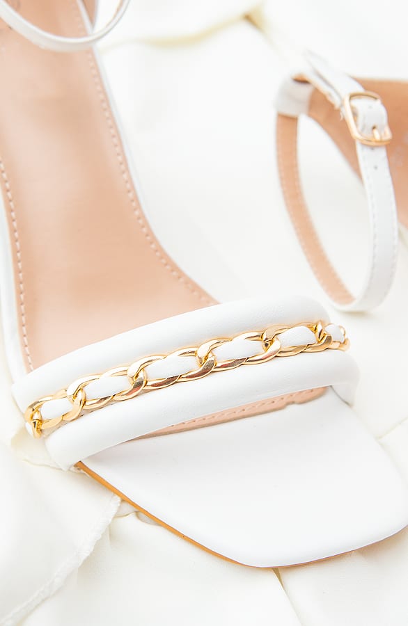 Pumps Met Gouden Chain Wit – shoparchief, foto 3