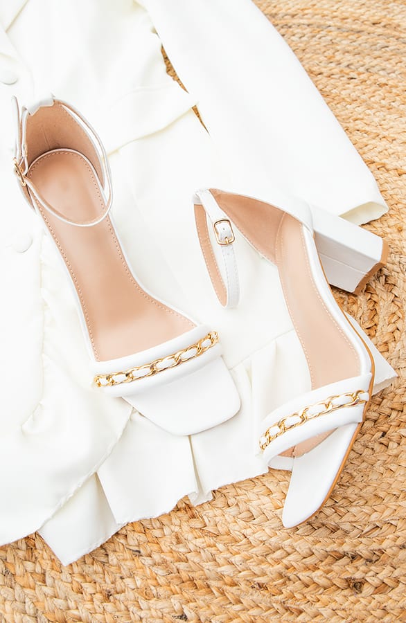 Pumps Met Gouden Chain Wit – shoparchief, foto 1