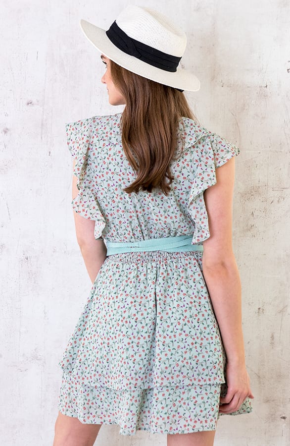 Ruffle Floral Dress Mint – shoparchief, foto 3