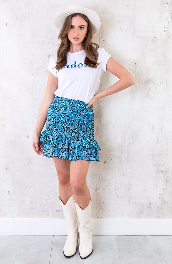 J'adore Bloemen Top Blauw – shoparchief, foto 7