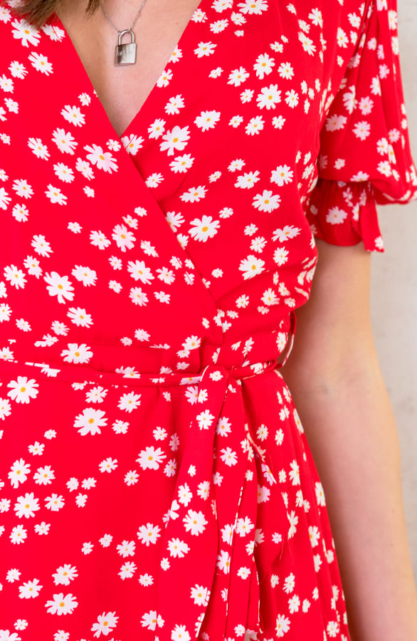 Split Dress Madelief Rood – shoparchief, foto 6