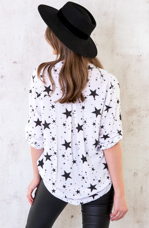 Sterrenprint Blouse Wit – shoparchief, foto 4