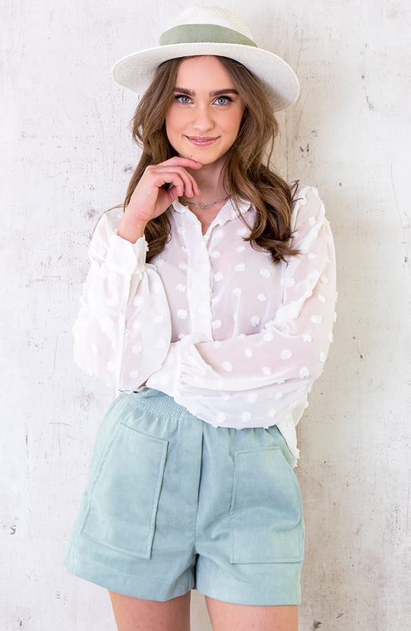 Suedine Short Met Zakken Mint – shoparchief, foto 2