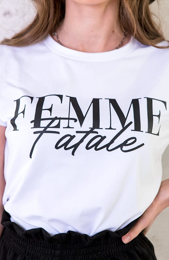 T-shirt Femme Fatale Wit – shoparchief, foto 5