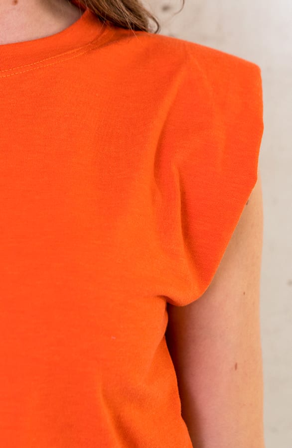 Top Met Schoudervulling Oranje – shoparchief, foto 3