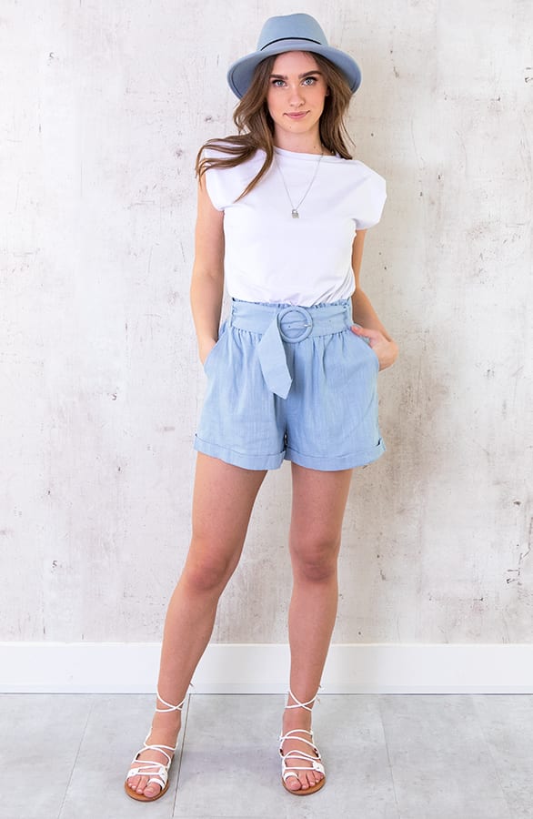 Linnen Ceintuur Short babyblauw – shoparchief, foto 5