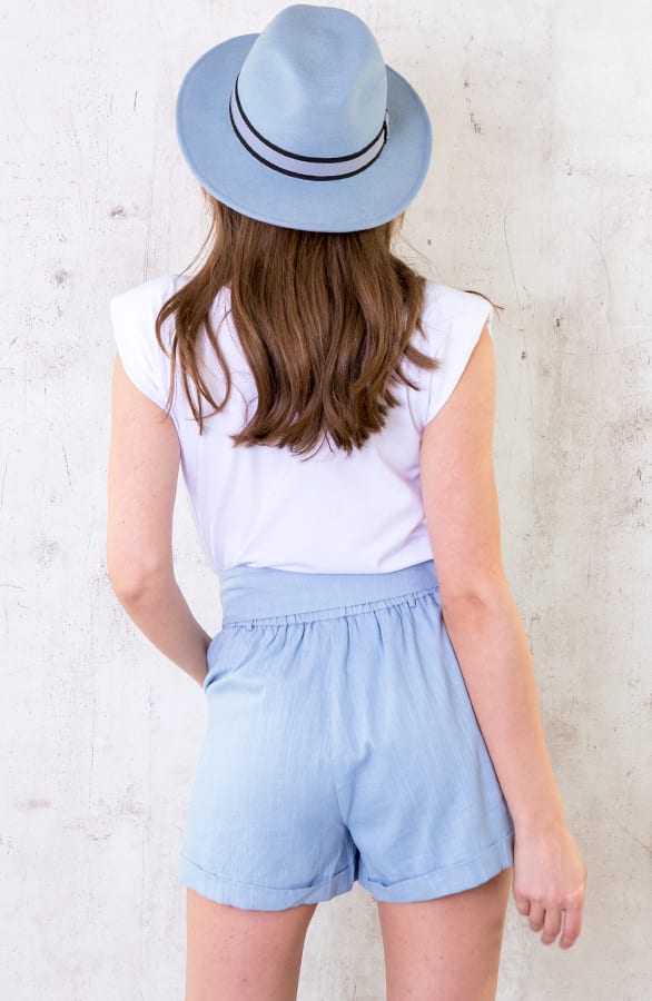 Linnen Ceintuur Short babyblauw – shoparchief, foto 3