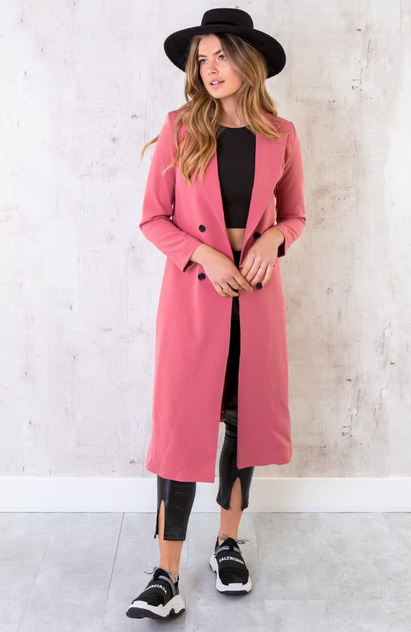 Ultra Long Blazer Dust Koraal – shoparchief, foto 2