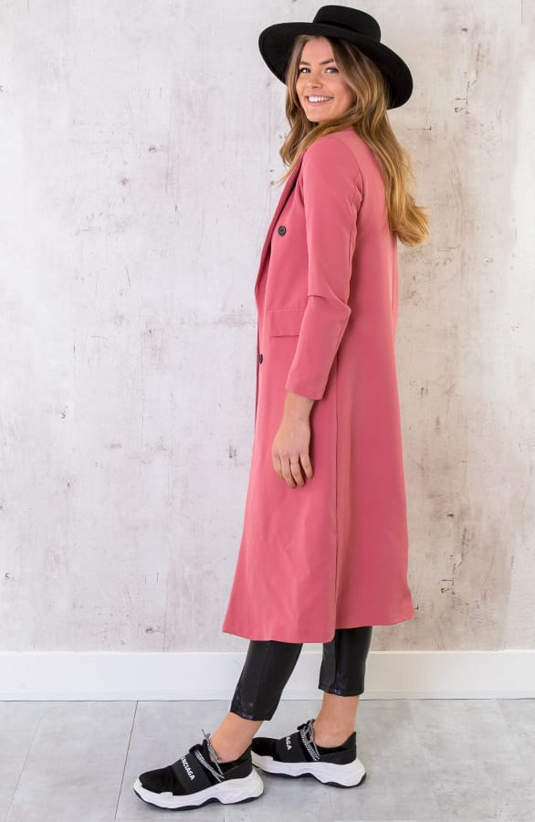 Ultra Long Blazer Dust Koraal – shoparchief, foto 4