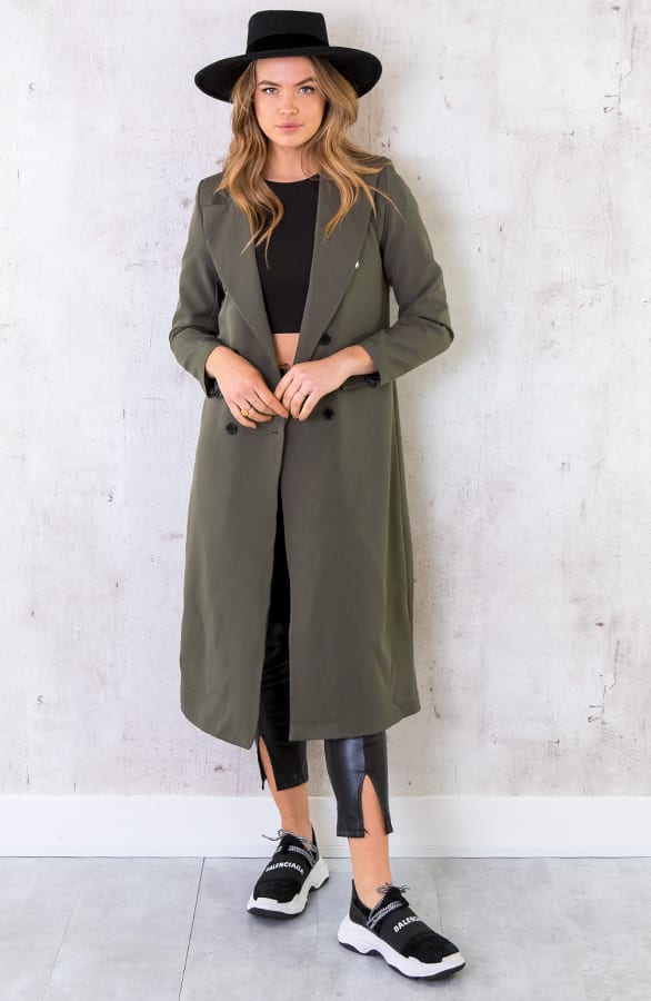 Ultra Long Blazer Legergroen – shoparchief, foto 1